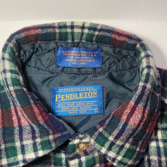 Pendleton Pure Virgin Wool Plaid Shirt Large - Picture 7 of 12